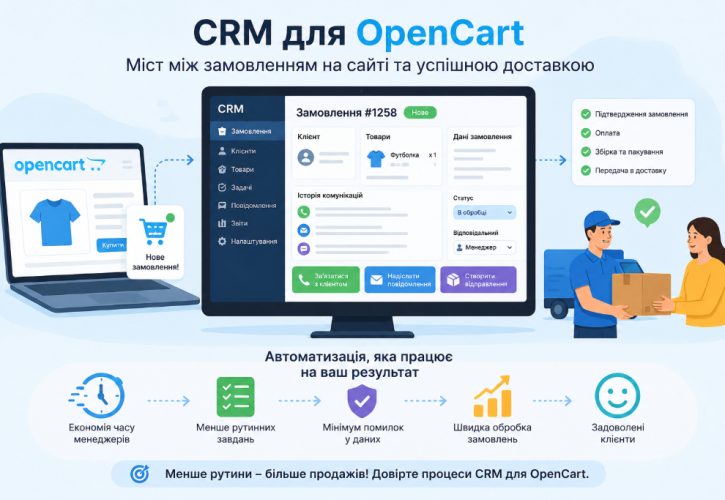 CRM для OpenCart: як автоматизувати обробку замовлень інтернет-магазину